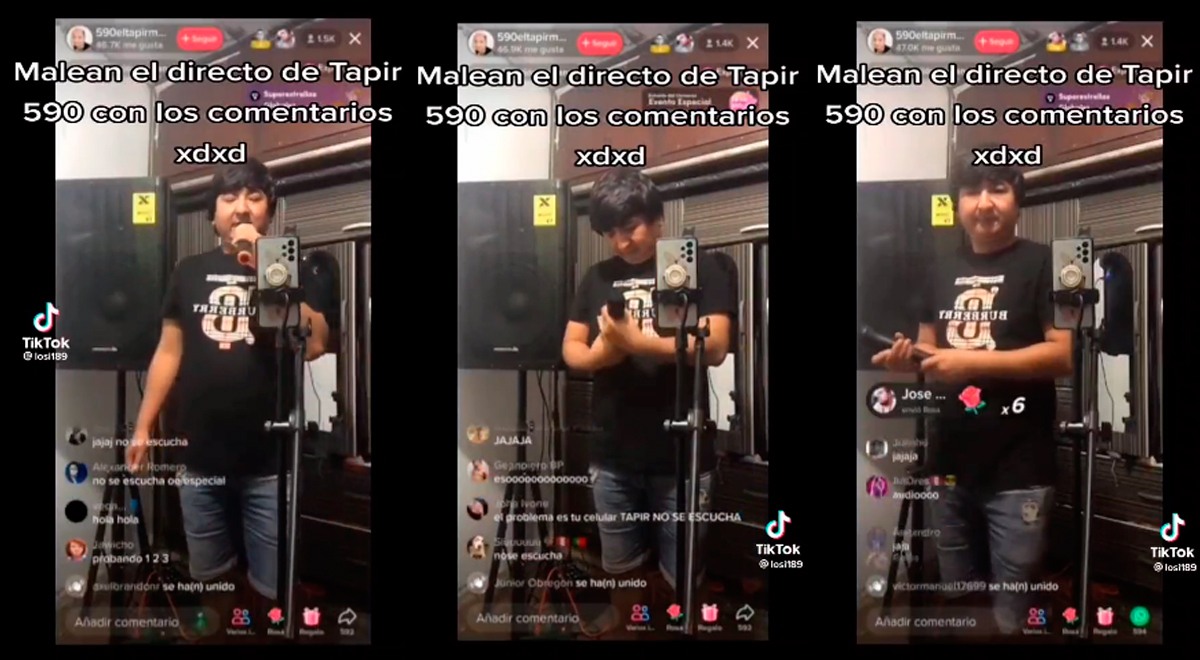 Tapir 590 hace concierto al ritmo de 'Chacalón' y usuarios lo trolean en vivo: 