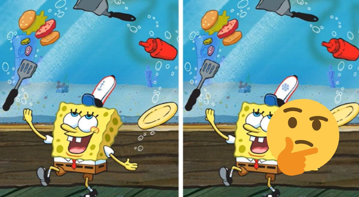 ¿Logras ver la diferencia en Bob Esponja? Solo tienes 5 segundos