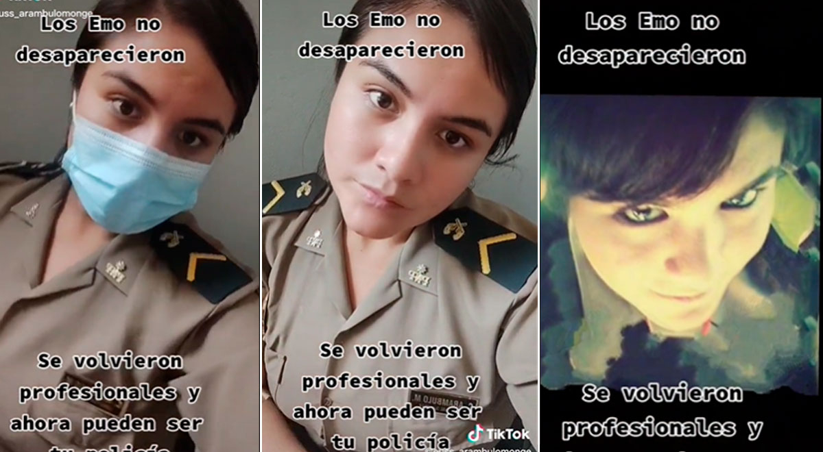 TikTok: Mujer muestra cómo fue su paso de 'emo' a ser policía y usuarios la aplauden