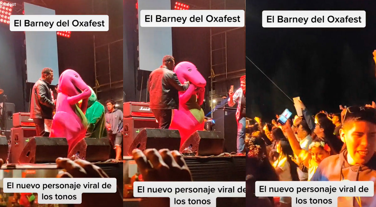 'Barney' aparece en evento de Oxapampa y trolea a asistentes con insólito mensaje