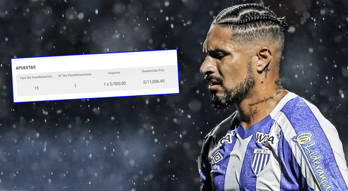 Peruvian fan bet 500 soles on Guerrero's Avaí 'relegation' and is now a 'magnate'.
