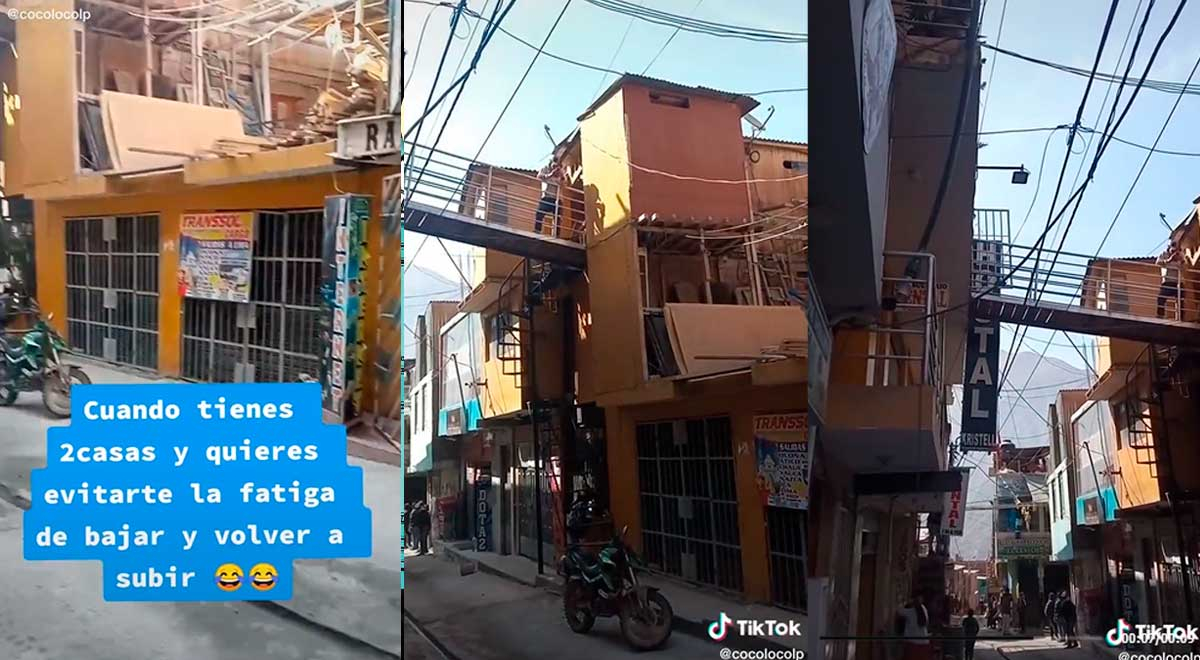 TikTok: construyen 'puente peatonal' entre dos casas y usuarios quedan en 'shock'