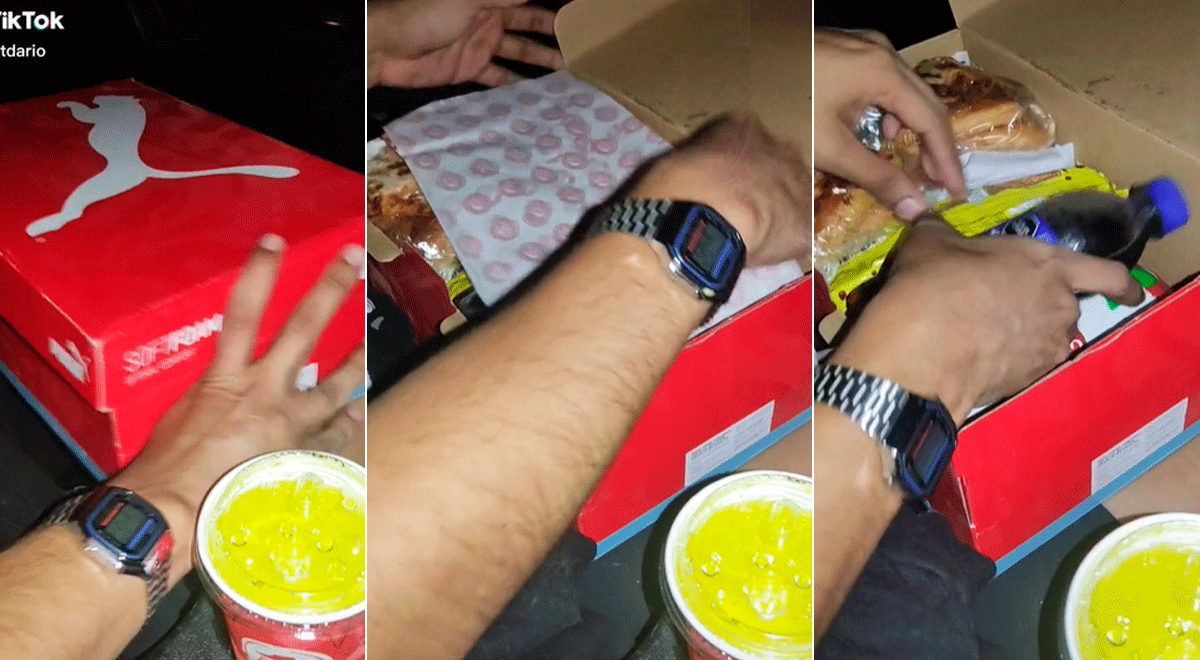Joven se vuelve viral en TikTok por usar peculiar método para llevar pizza y más bocados al cine