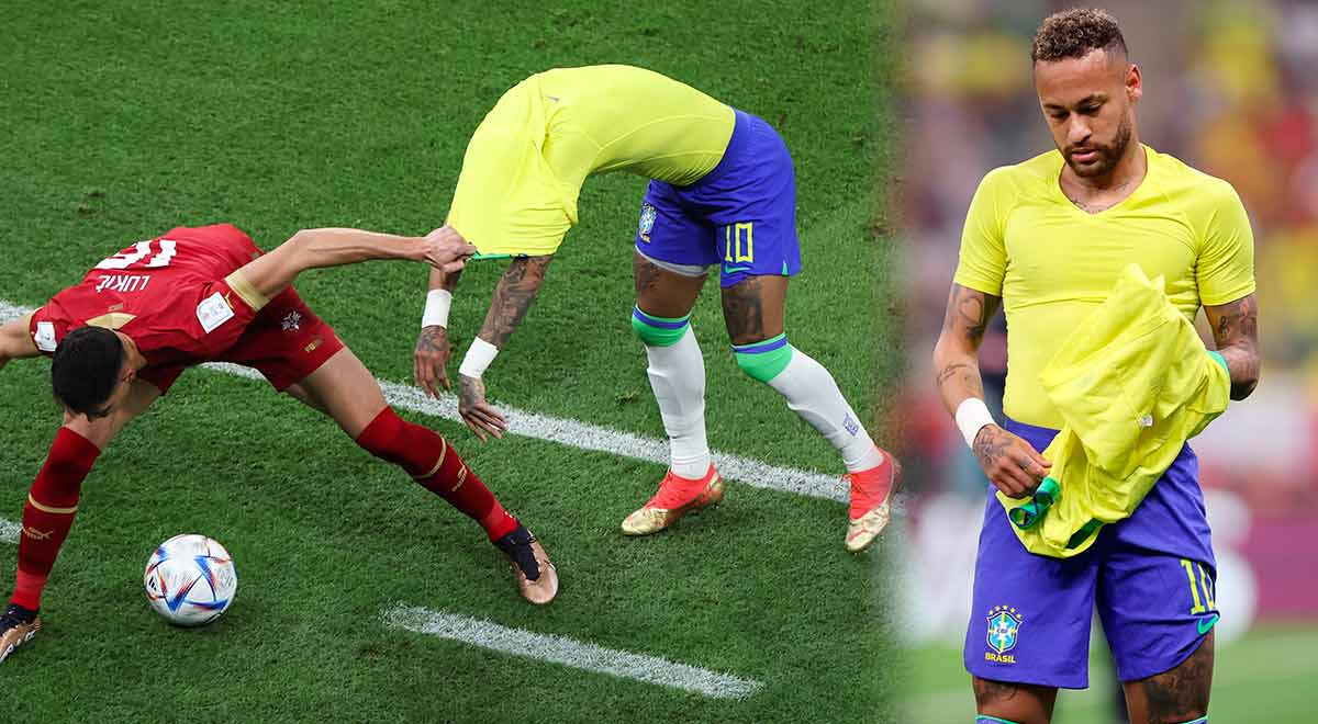 Serbio le quitó la camiseta a Neymar en pleno partido del Mundial Qatar 2022 