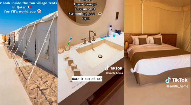 Así son las lujosas carpas en la villas de Qatar y usuarios reaccionan: 