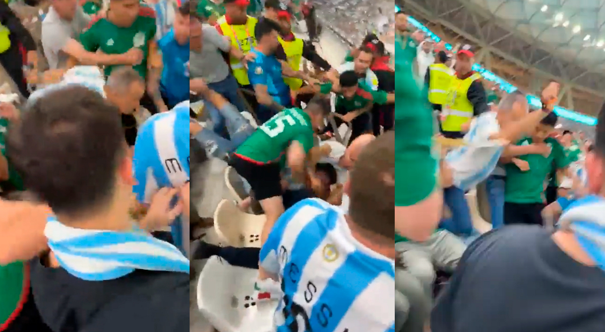 Argentina vs México: Hinchas de ambos países se agarran a golpes en el estadio