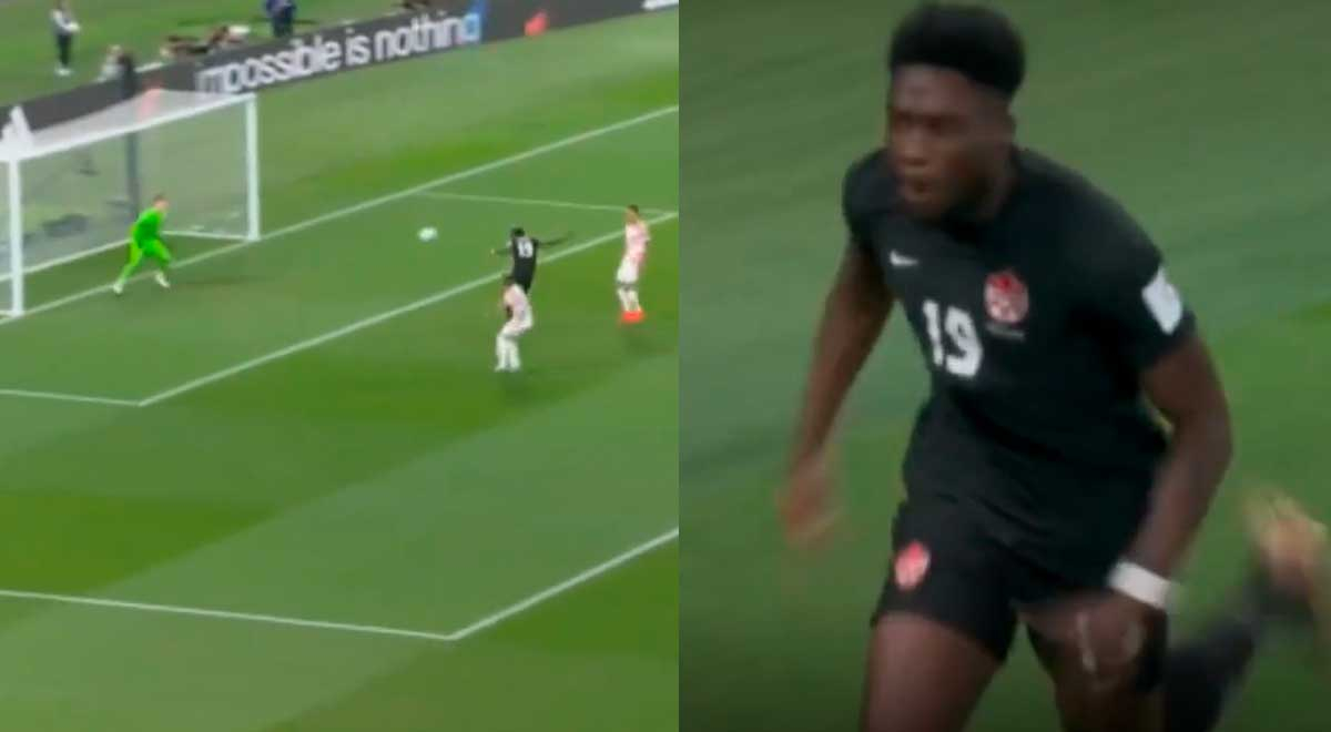 Alphonso Davies anota ante Croacia el primer gol de Canadá en la historia de los Mundiales