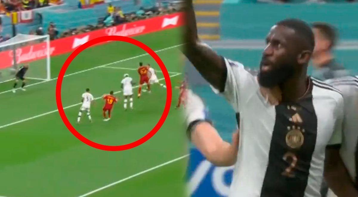 Rudiger exploded with joy after Germany's 1-0 goal, but VAR disallowed the goal for off-side.