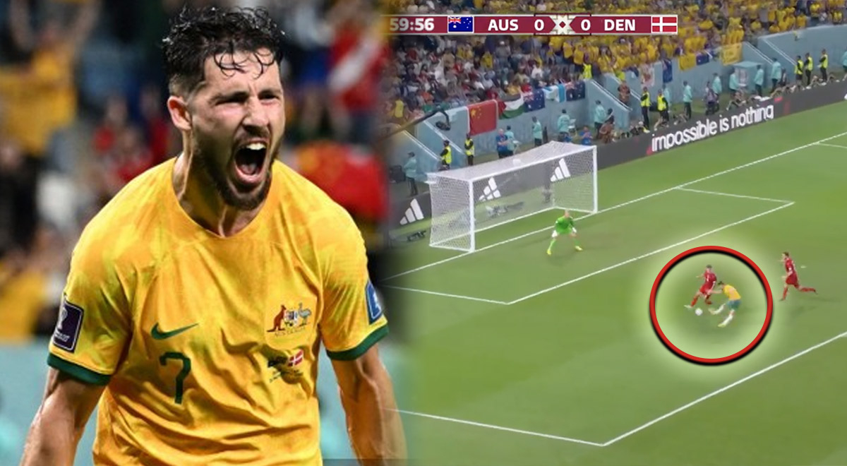 ¡Sorpresa! Australia pone el 1-0 contra Dinamarca y lo está eliminando de Qatar 2022 