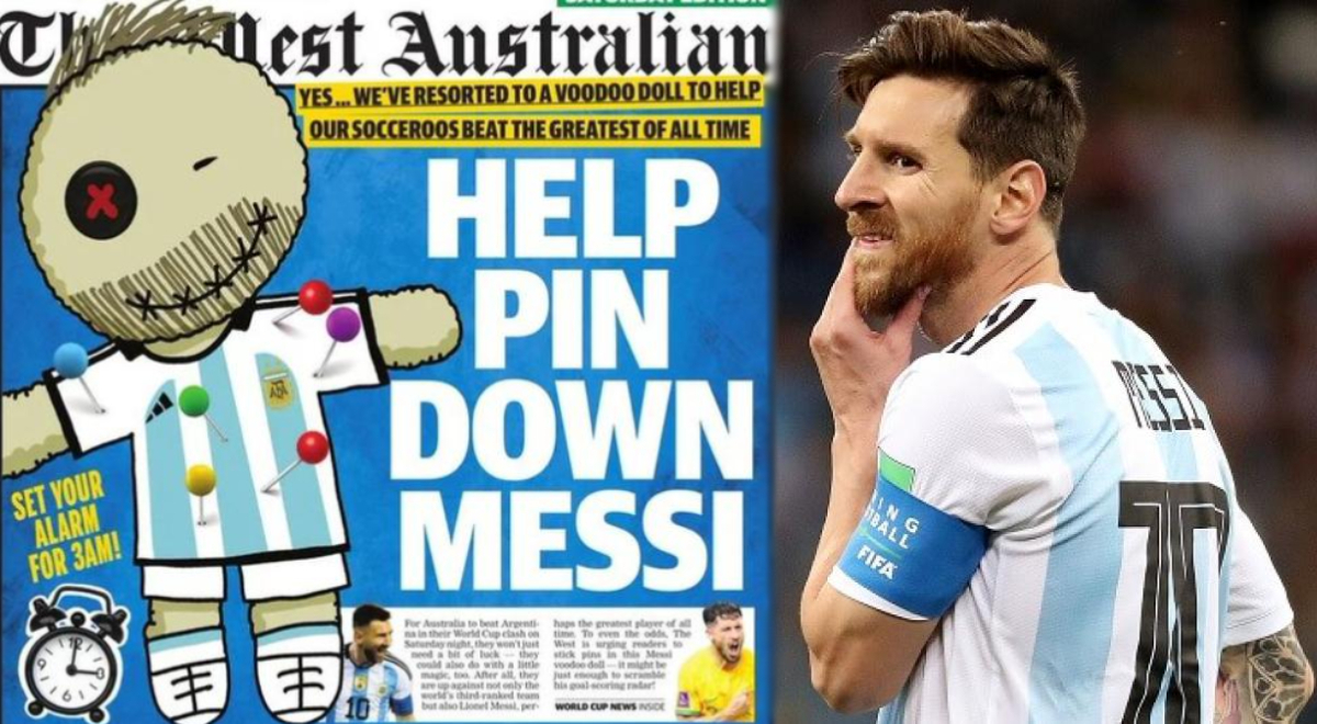 Prensa australiana crea muñeco 'vudú' a Messi para que no juegue los octavos de Qatar 2022