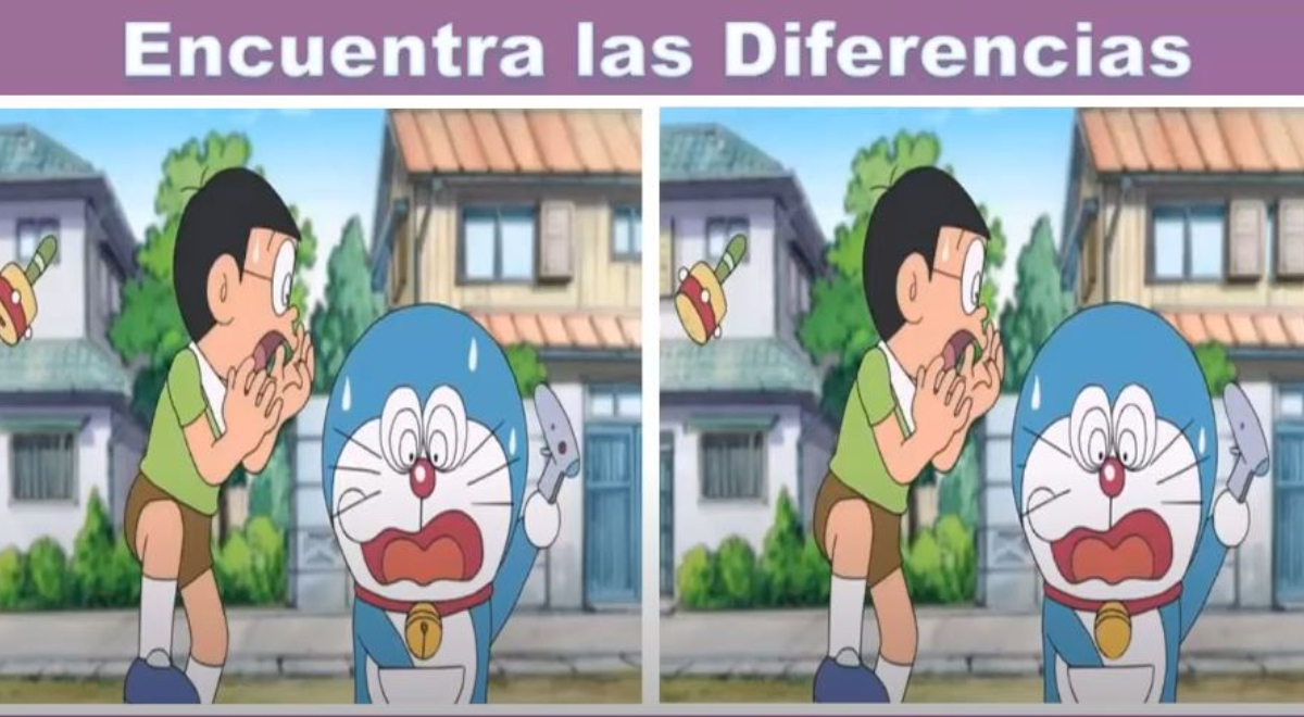 ¿Podrás encontrar las diferencias en 'Nobita y Doraemon'? Solo tienes 7 segundos en este reto