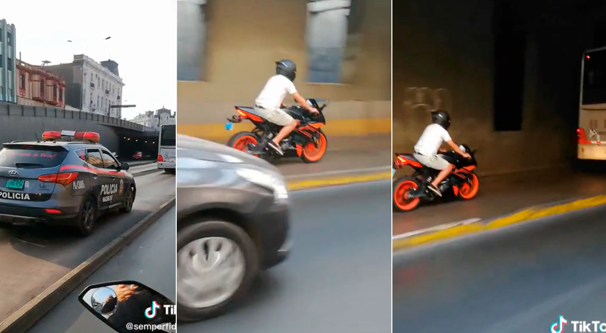 Motociclista invade vía del Metropolitano y la policía termina persiguiéndolo: 