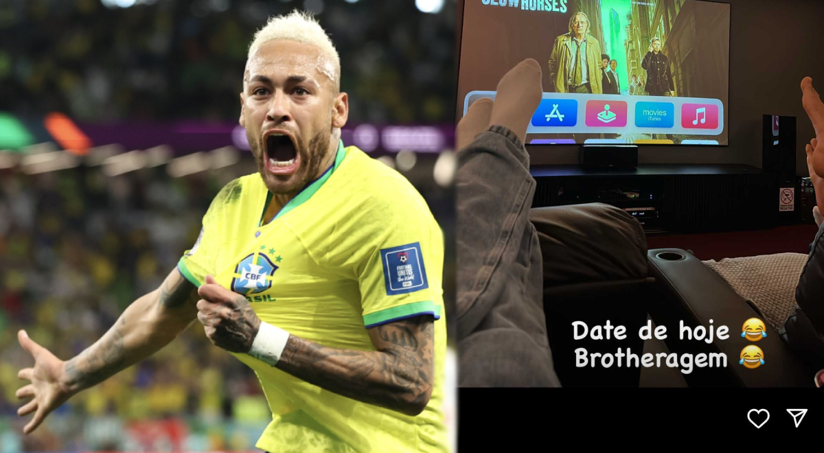 What was Neymar doing while Argentina was thrashing Croatia in the semi-final of Qatar 2022?