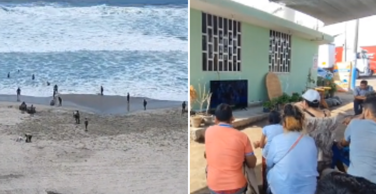 Personas varadas por protestas toman un día de playa y ven el Mundial en TV prestada