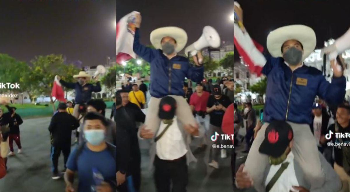 Doble de 'Pedro Castillo' es captado en protestas del Centro de Lima y es viral 