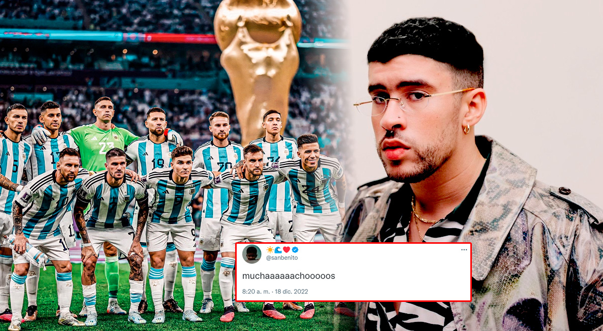 Bad Bunny se contagia de la fiebre de la Scaloneta y alienta a Argentina en la final