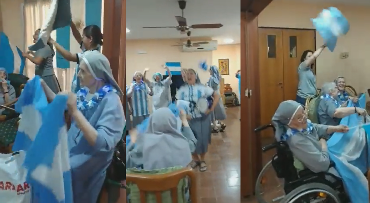 Monjas argentinas sorprenden con arengas y vistiendo hábitos con colores de la 'Albiceleste'