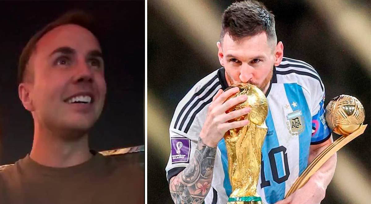 Mario Götze celebrated that Messi and Argentina have won the World Cup.