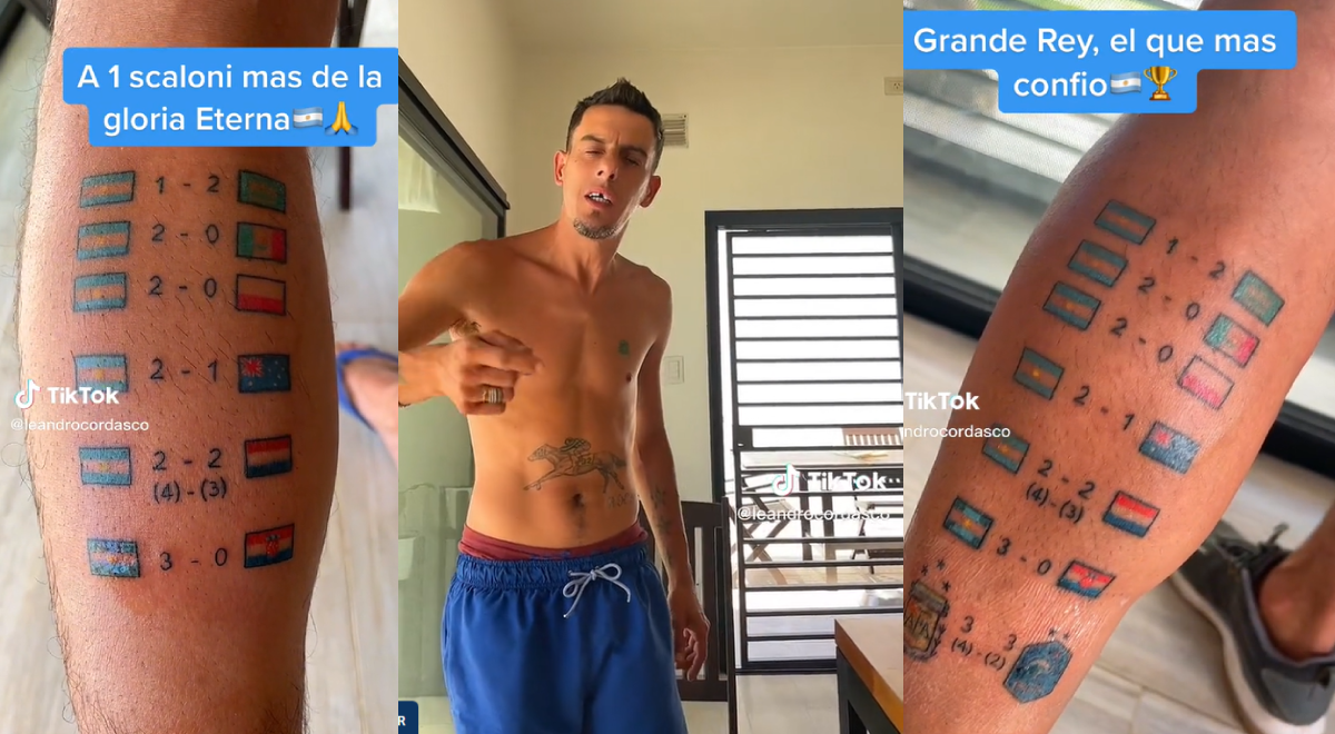 Hincha se tatuó resultados de Argentina en Qatar y es viral: 