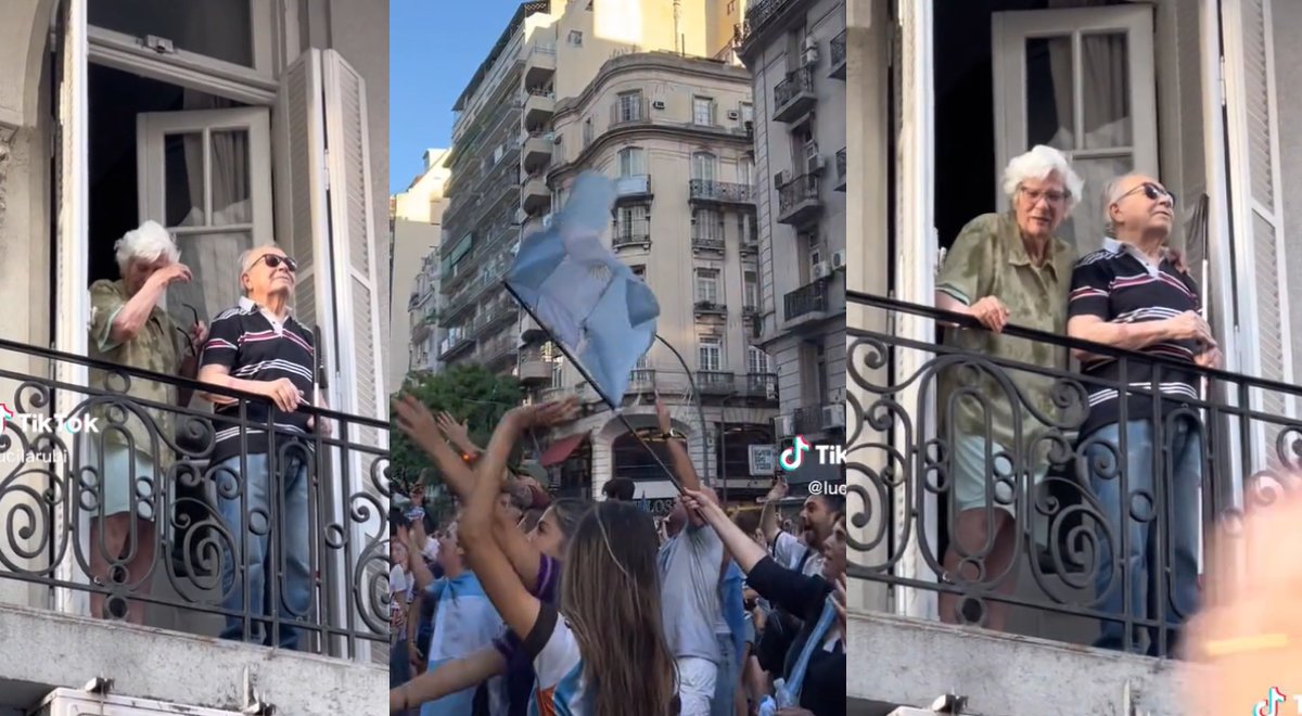 Hinchas argentinos conmueven con cánticos a adulto mayor invidente que celebraba en su balcón