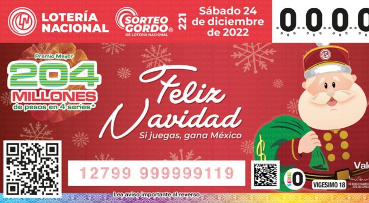 Sorteo Gordo de Navidad 2022 México: resultados de la Lotería Nacional