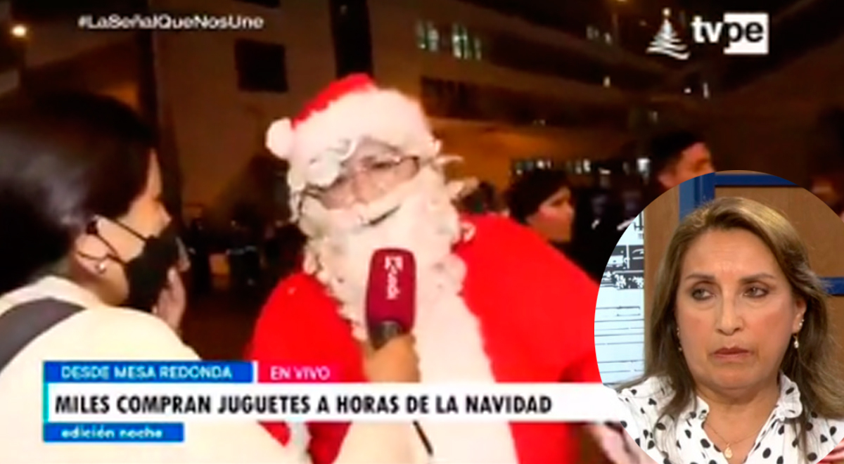 'Papá Noel' pide renuncia de Dina Boluarte cuando era entrevistado en TV Perú 