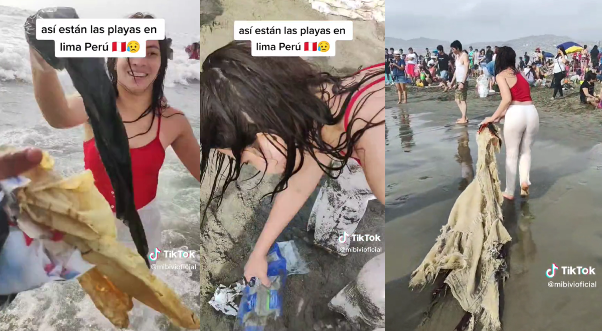 Extranjera visita playa peruana, la ve llena de basura, se pone a limpiar y es aplaudida