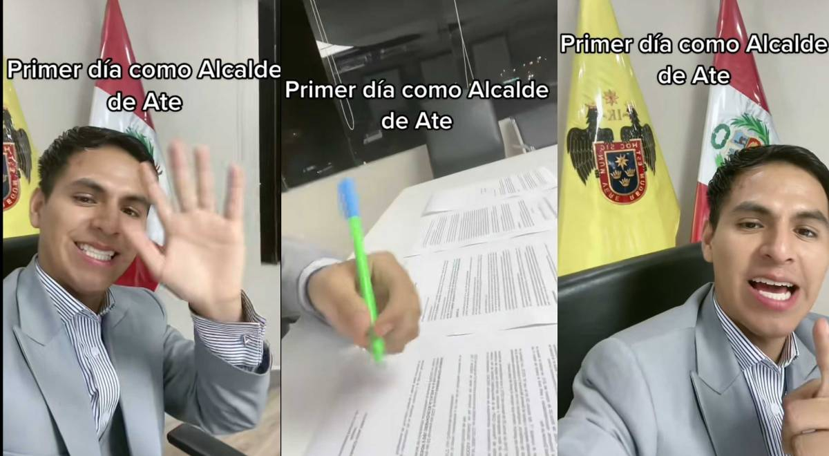 Franco Vidal se luce haciendo videos de TikTok en su primer día como alcalde de Ate