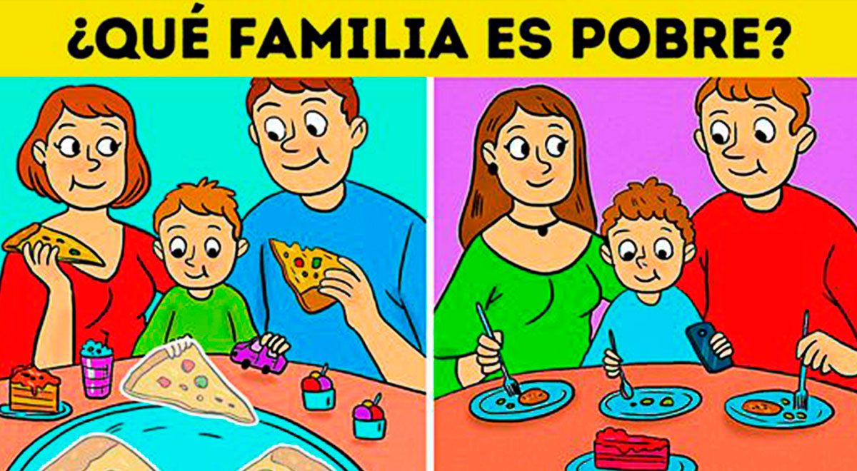 ¿Cuál de las familias es pobre? Supera el acertijo visual que solo el 3% lo logró