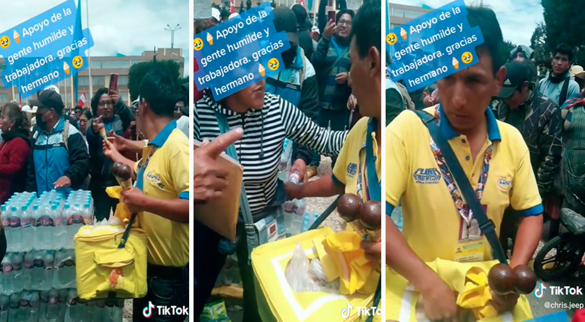 Heladero regala sus productos a manifestantes y su gesto se vuelve viral en redes