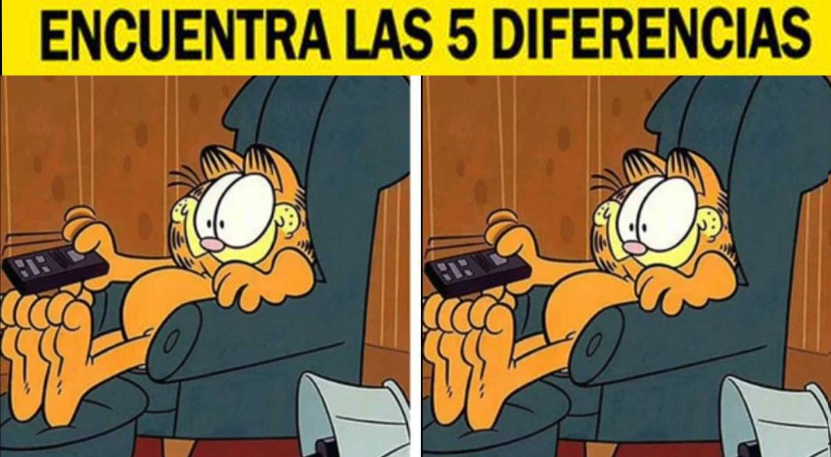 ¿Dónde están las 5 diferencias en 'Garfield'? Identifícalas en menos de 7 segundos