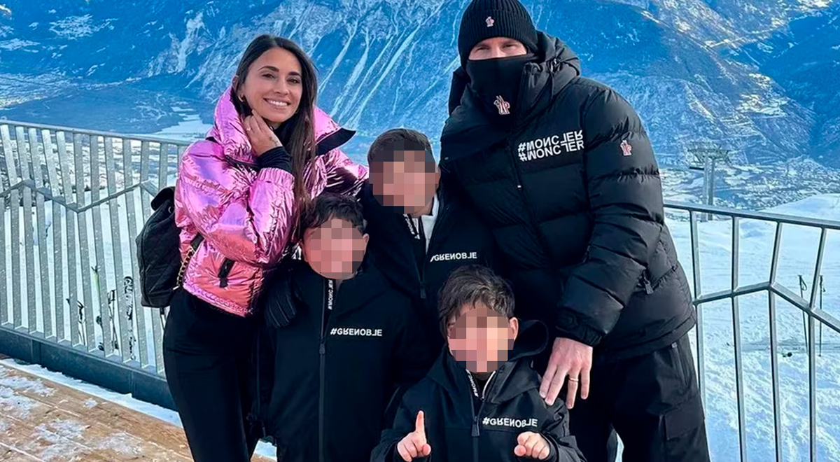 Lionel Messi takes a 'chilly getaway' with Antonela Roccuzzo and their children.