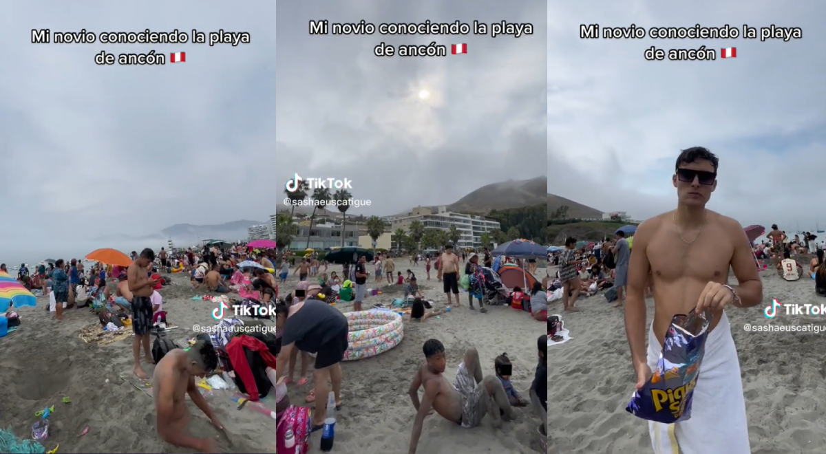 Joven llevó a su novio italiano a playa de Ancón y tiene 'curiosa' reacción: 