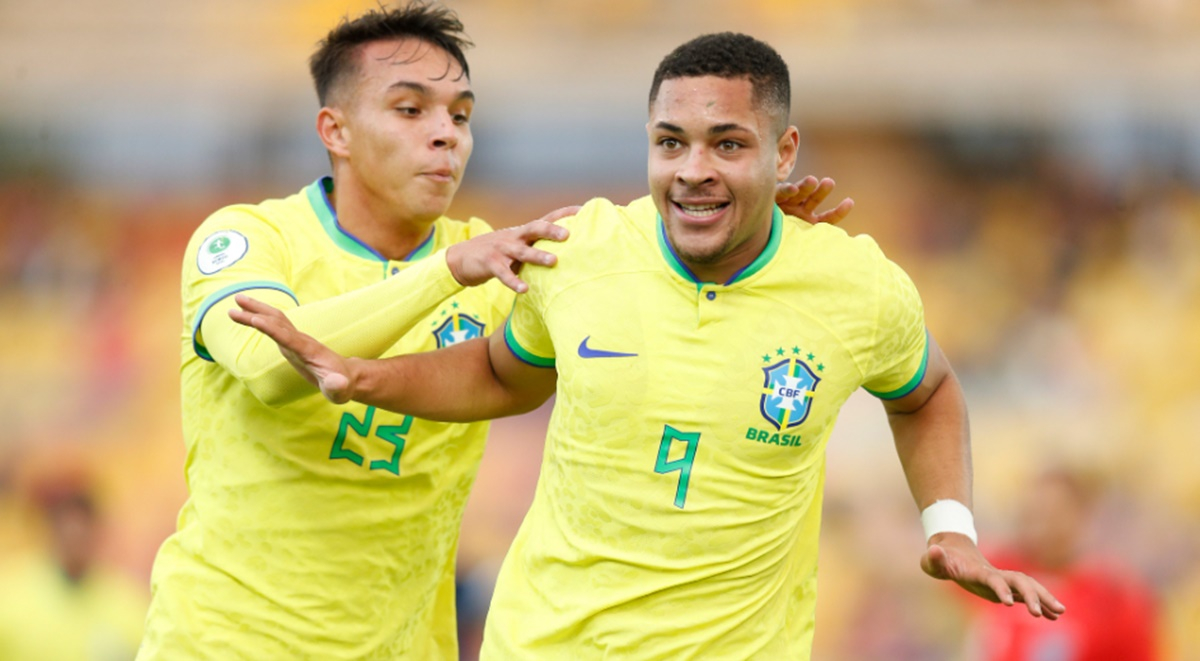 Brasil ganó 3-1 a Ecuador con doblete de Victor Roque por el Sudamericano Sub 20