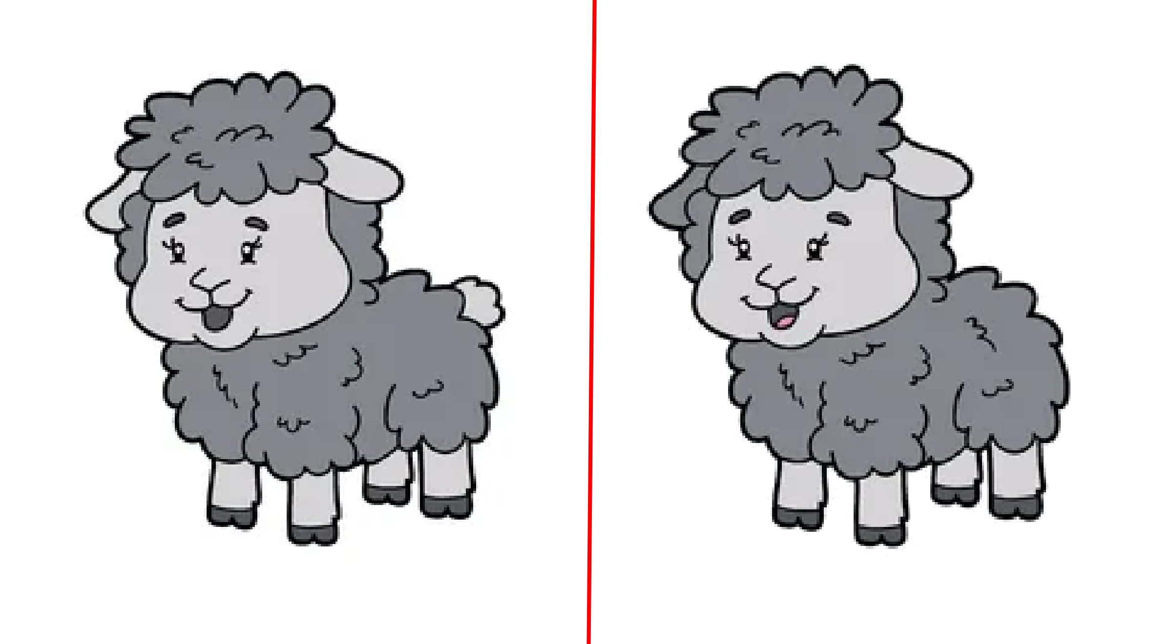 Encuentra las 5 diferencias entre la ovejitas y supera el reto en menos de 7 segundos