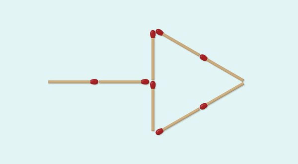 ¿Podrás formar dos triángulos moviendo 4 cerillas? Intenta superar este acertijo