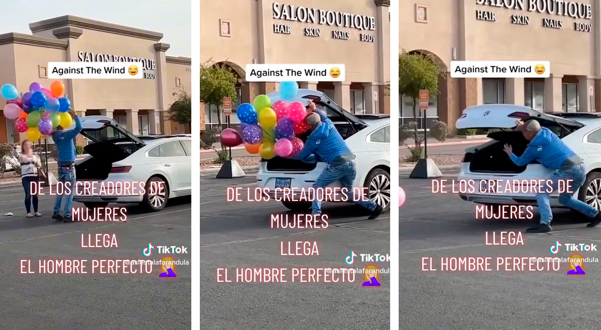 Hombre compra varios globos para sorprender a su pareja, pero el viento se los llevó