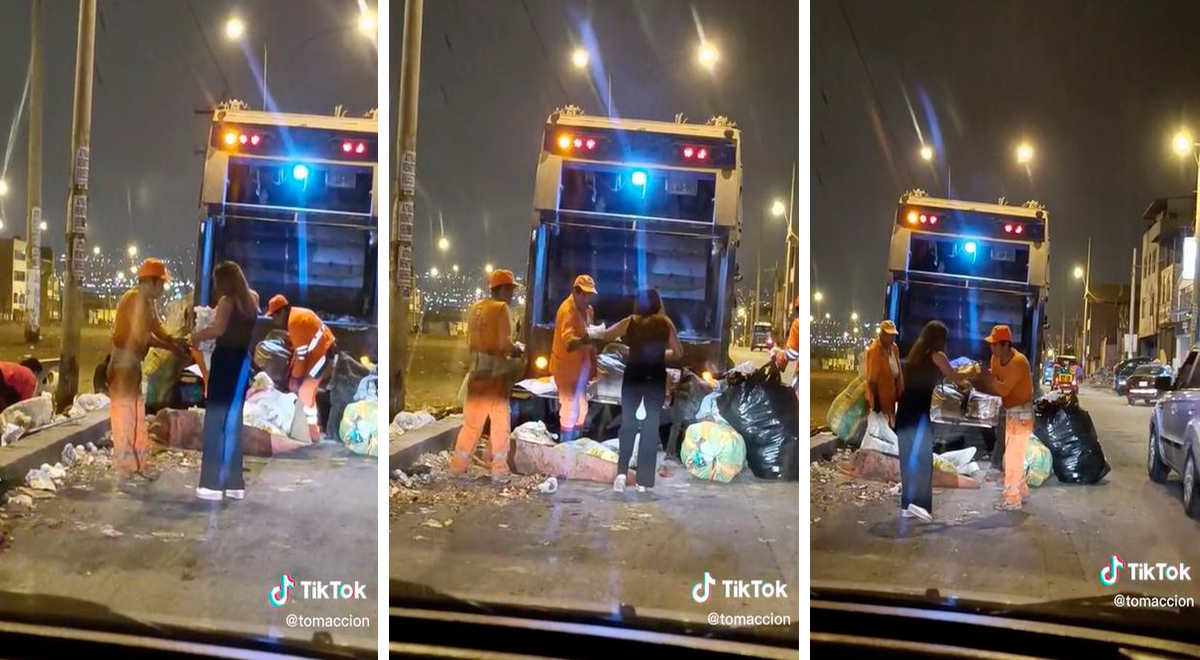 Peruana reparte comida a recolectores de basura y su gesto es destacado en TikTok