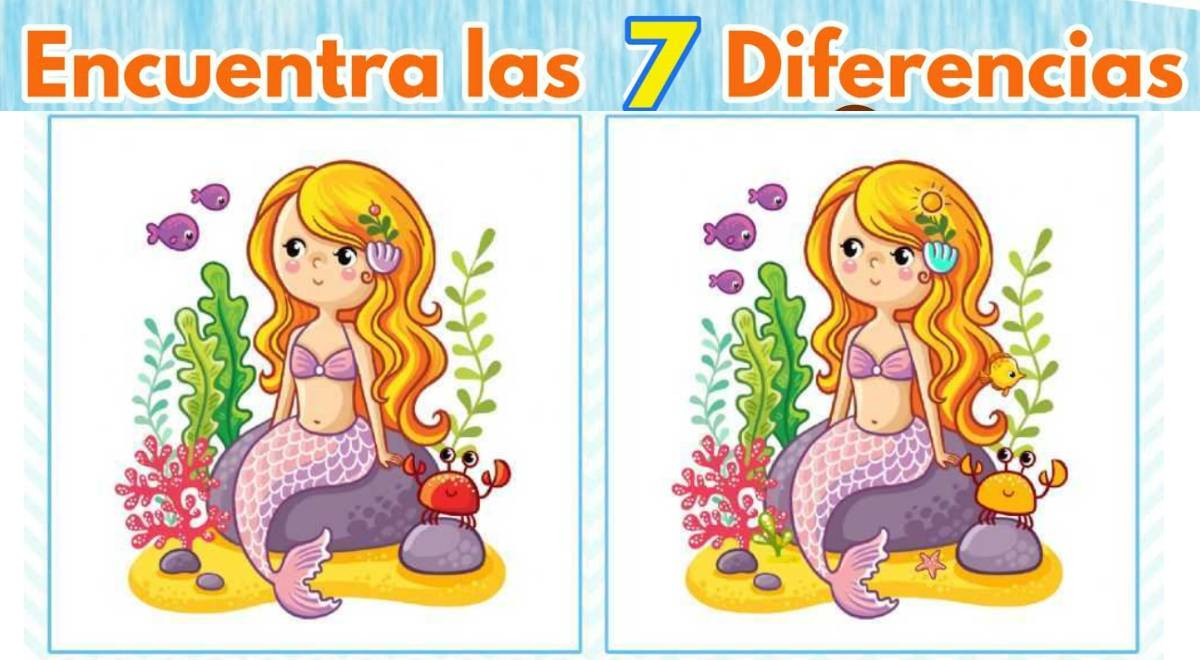 ¿Ves las 7 diferencias en el desafío de las sirenas? Solo 1% de usuarios triunfó en 5 segundos