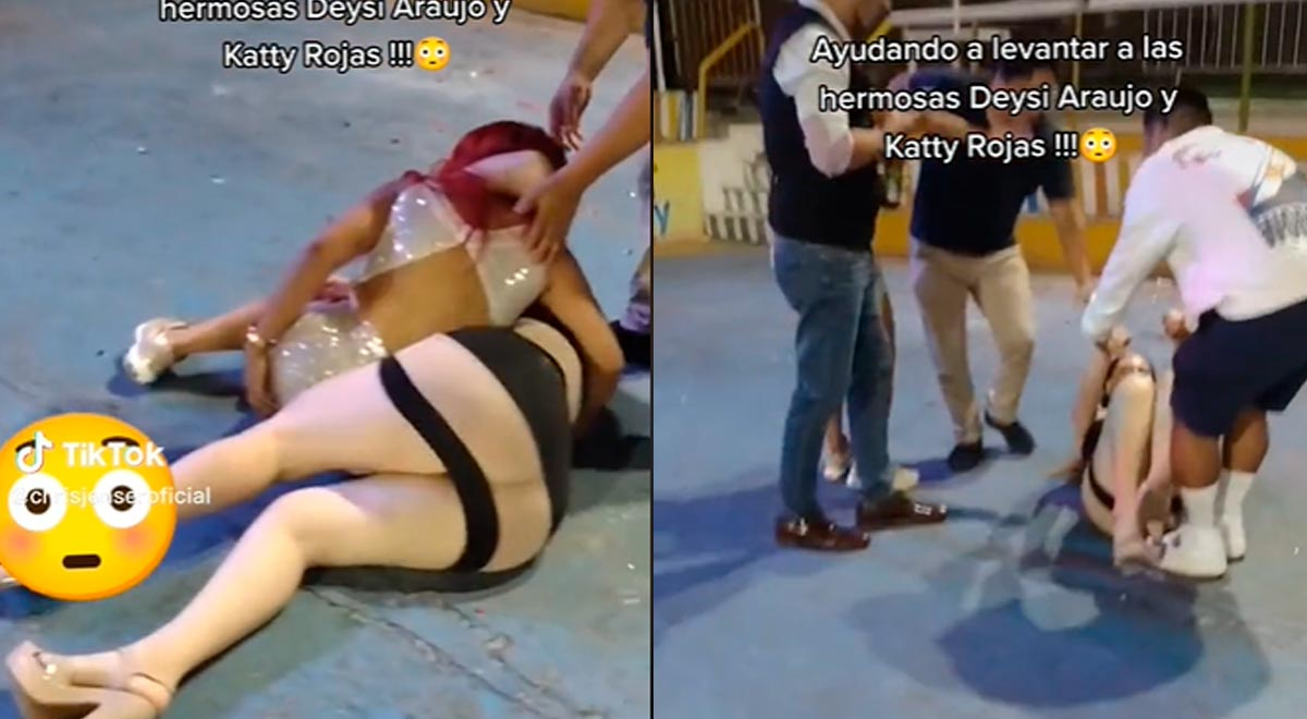 Deysi Araujo had a dramatic fall on her birthday after being lifted by her friend.