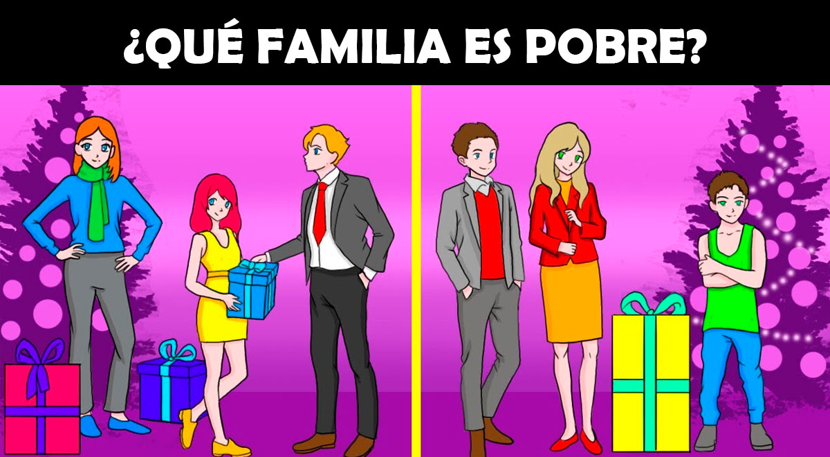Acertijo visual para VALIENTES: ¿Quién es la familia pobre? Da tu respuesta en 7 segundos
