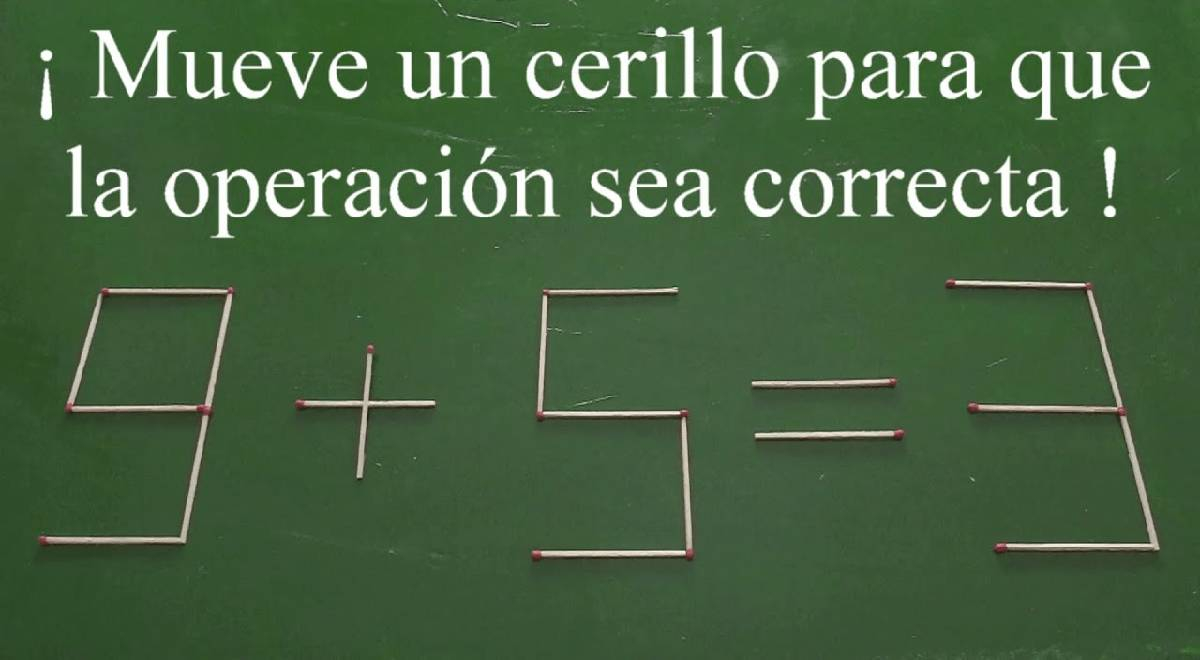 Soluciona esta operación antes de los 7 segundos: quita un palito y triunfa