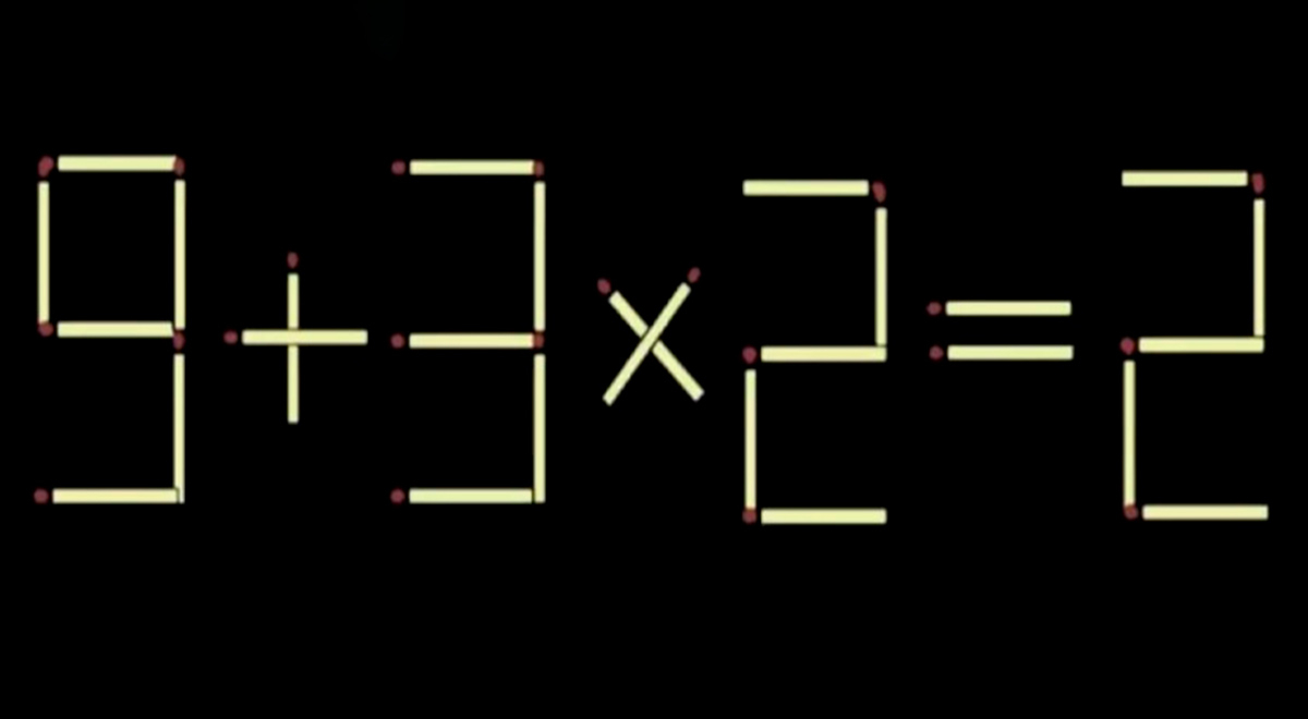 Mueve un SOLO cerillo para corregir la ecuación 9+3x2=2: los GENIOS vencieron el ACERTIJO EXTREMO