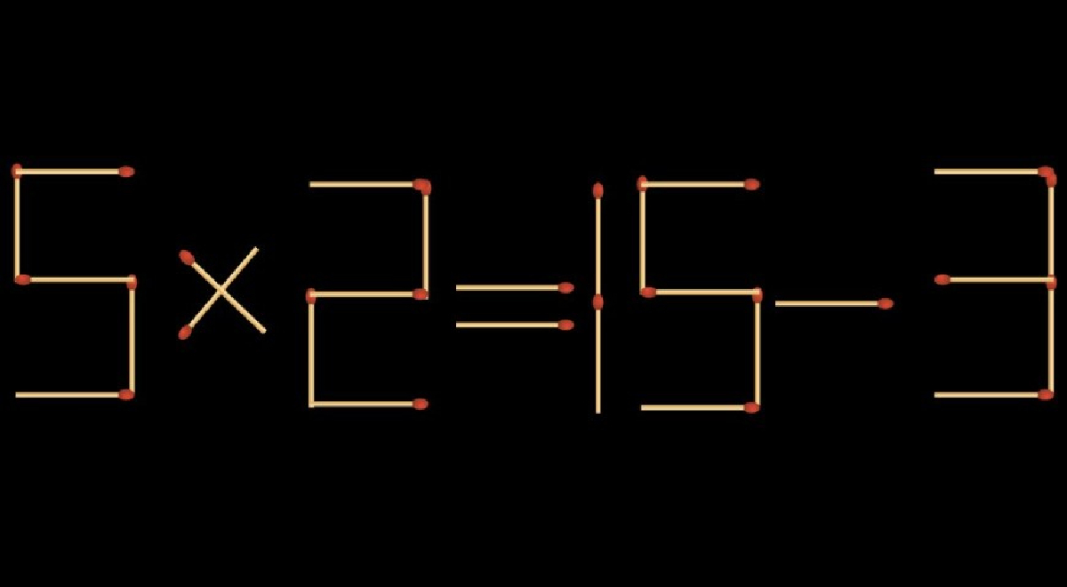 Supera este acertijo visual en 5 segundos: corrige la ecuación 5x2=15-3 con solo mover 1 cerillo