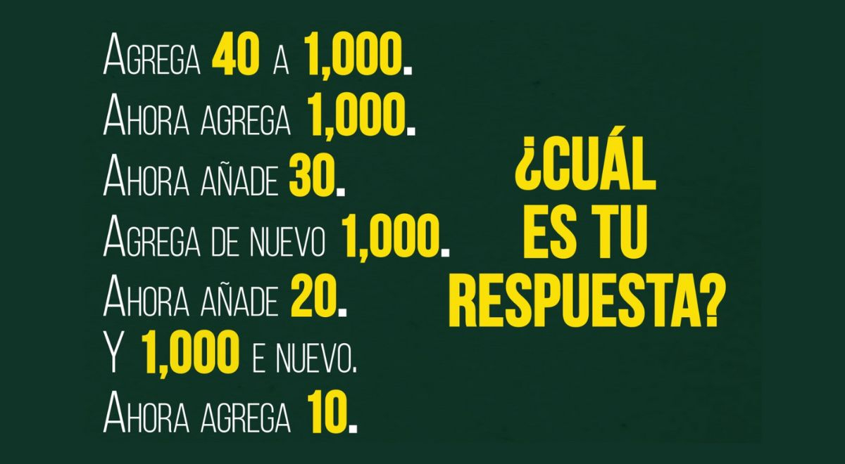 ¿Podrás dar con el total correcto? Lee bien el acertijo y responde en menos de 8 segundos