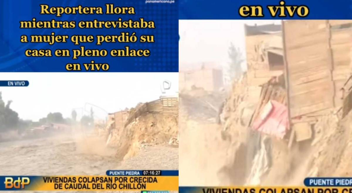 Reportera de Panamericana TV se quiebra EN VIVO al ver que mujer perdió su casa