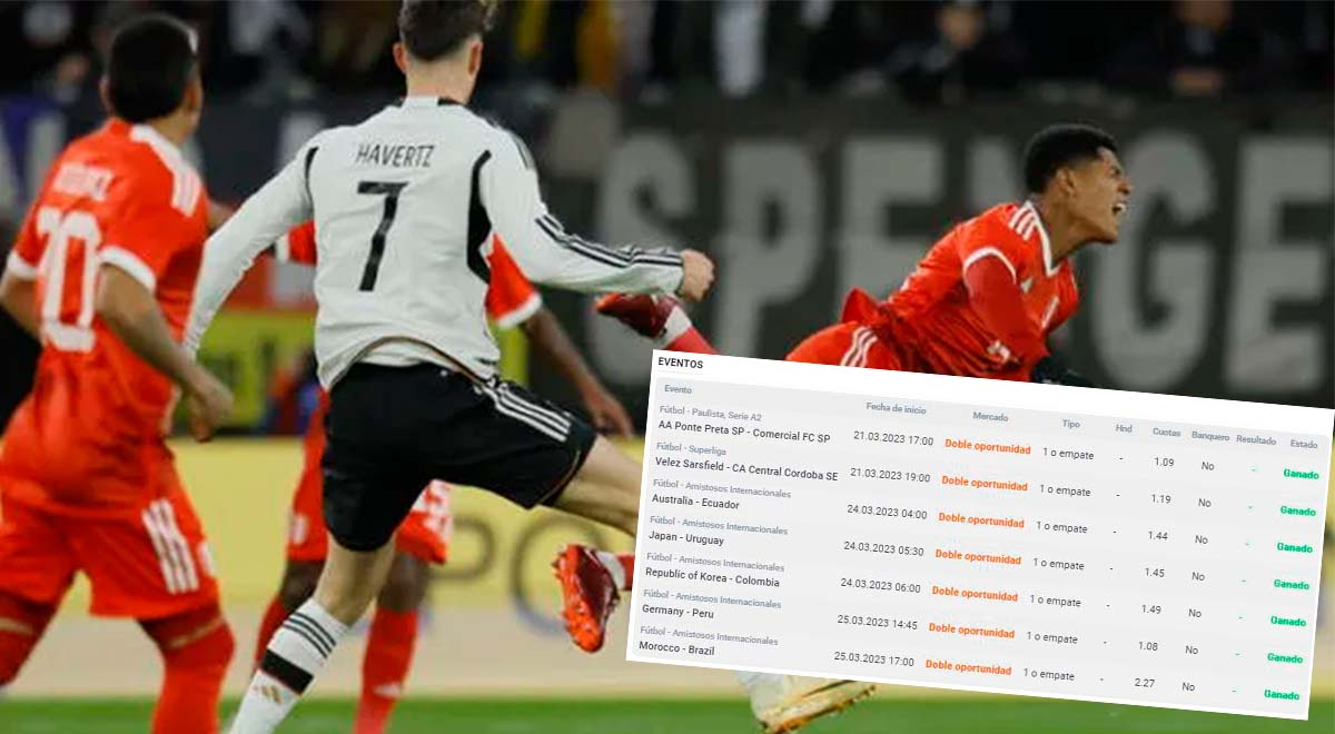 A young person bet one thousand soles in favor of Germany against Peru and won a 'juicy prize'.