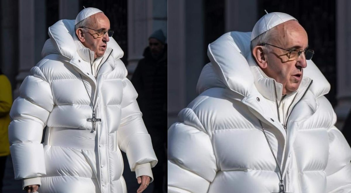 Pope Francis: know the truth behind the viral photo wearing a giant white coat.