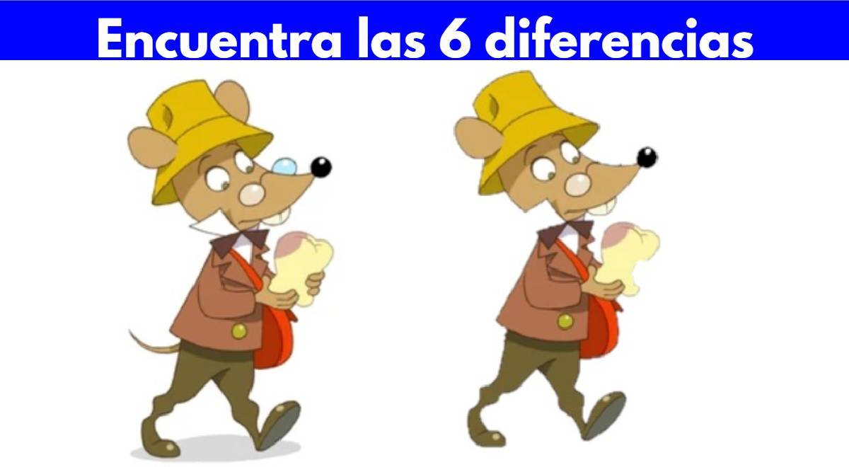 ¿Puedes ver las 6 diferencias en el ratón Pérez? Tienes 5 segundos para lograrlo