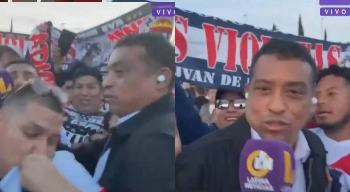 Reportero de Latina protagoniza incómodo momento con hinchas en vivo: 